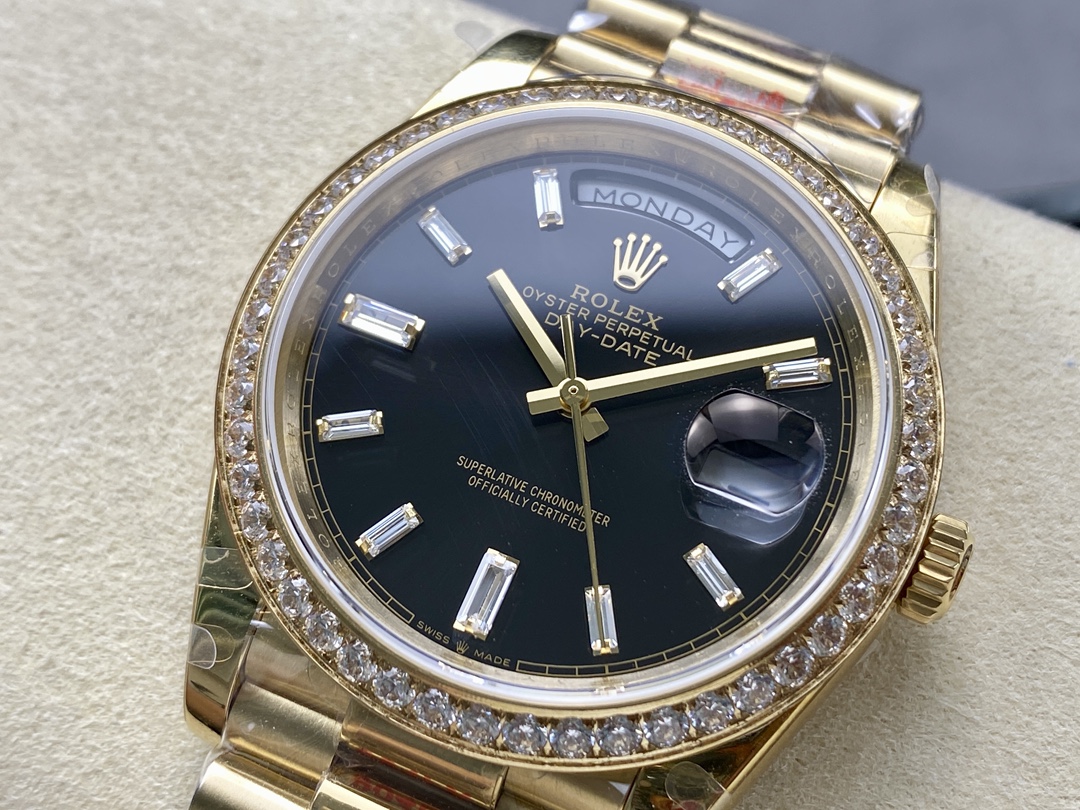 Rolex Day-Date 40 – Yellow Gold Diamond Bezel Ref: 228348RBR Super Clone - Image 3